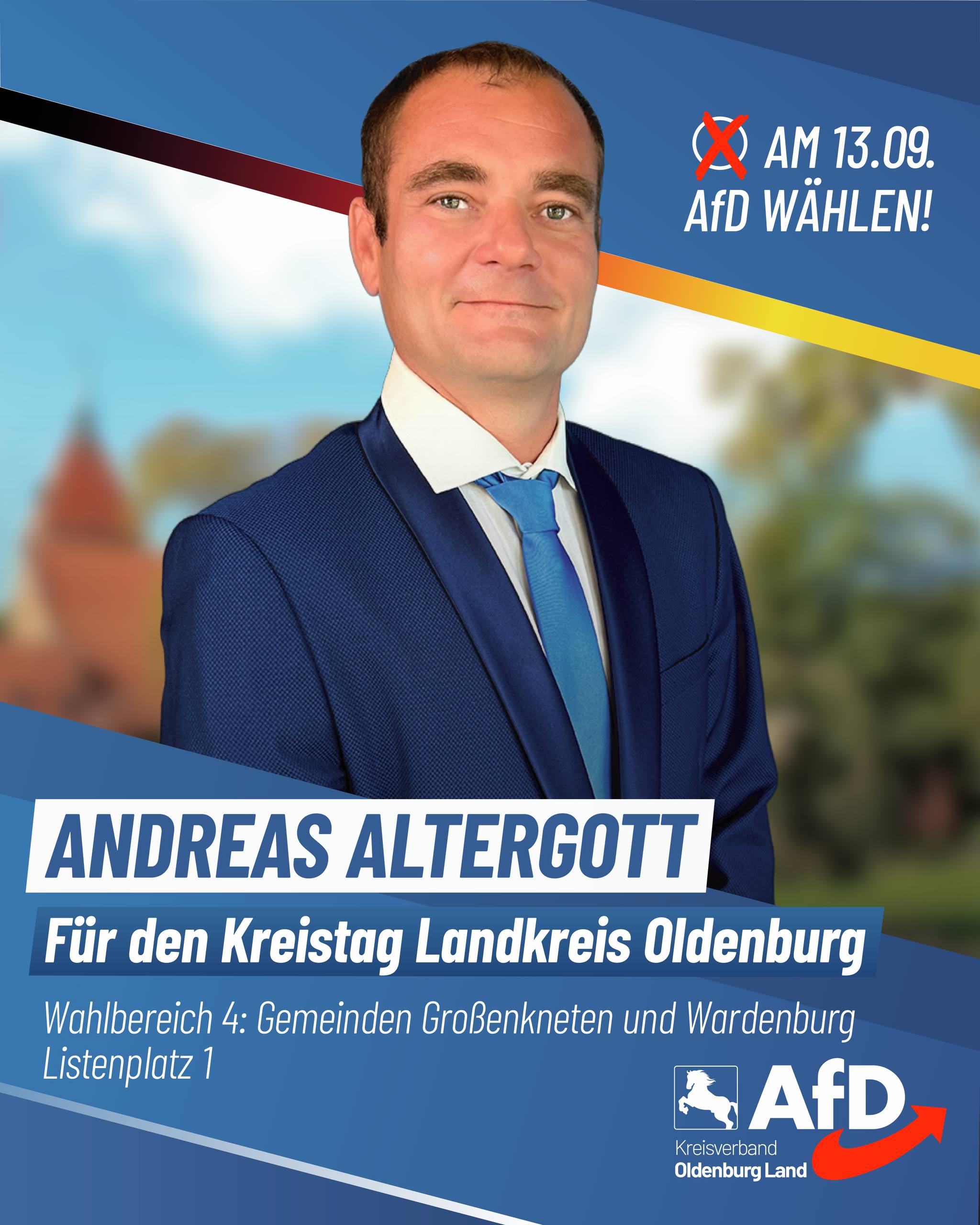 Wahlplakat Andreas Altergott — Für den Kreistag Landkreis Oldenburg