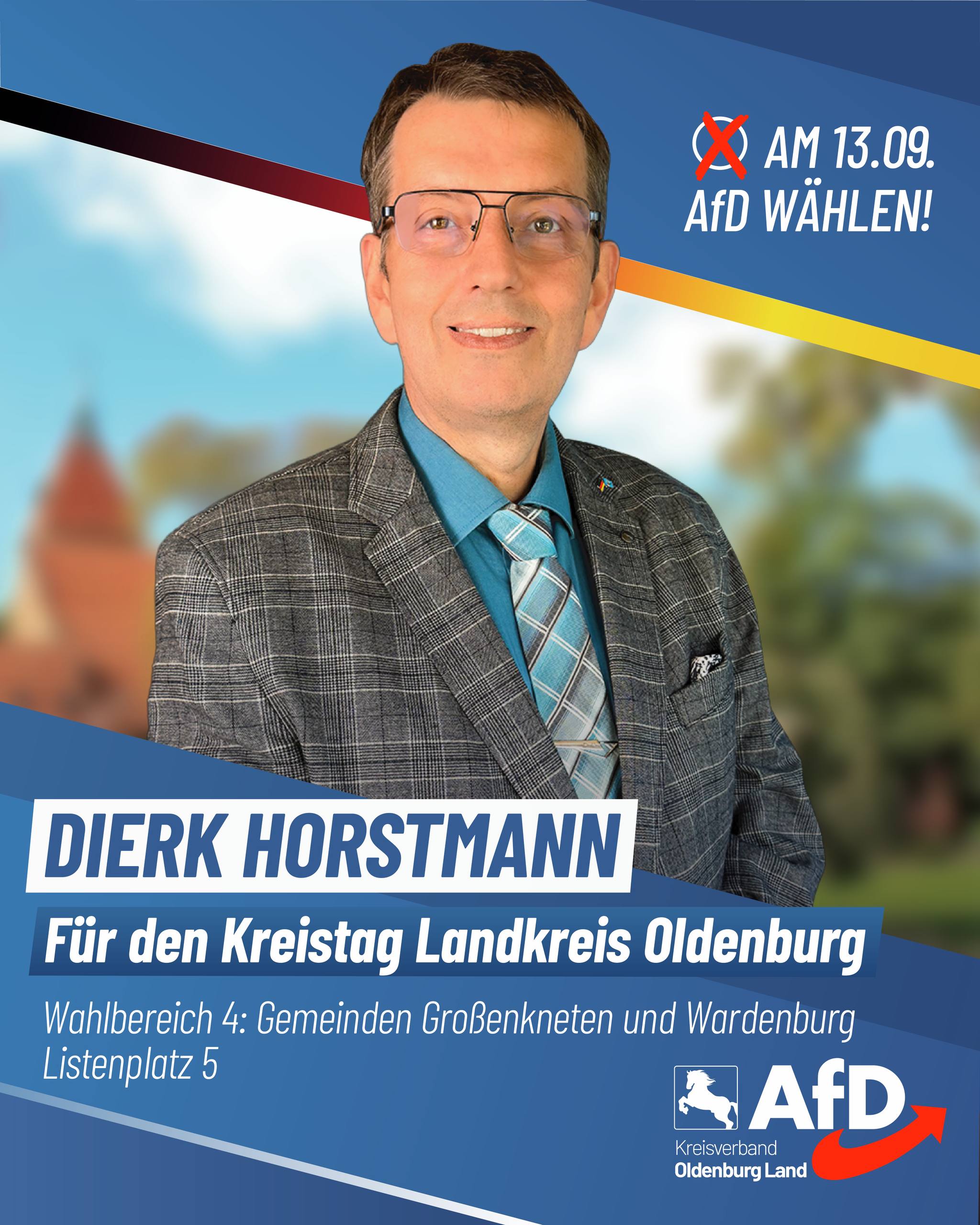 Wahlplakat Dierk Horstmann — Für den Kreistag Landkreis Oldenburg