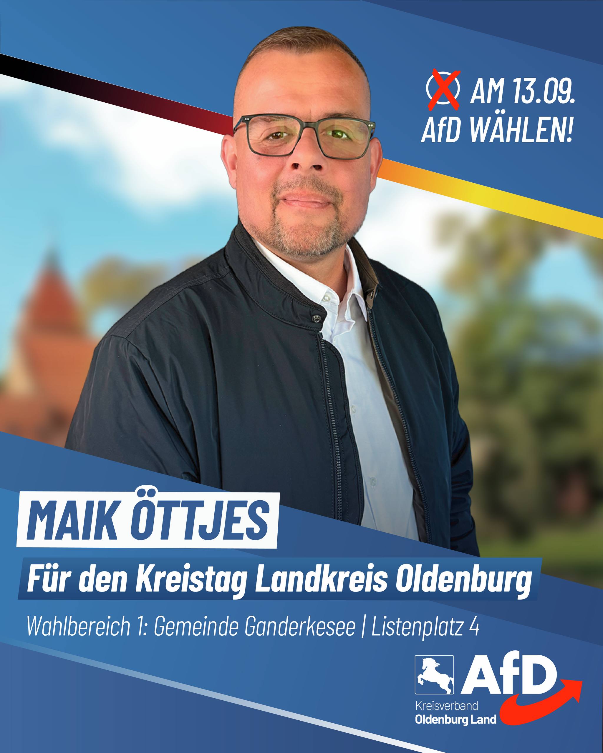 Wahlplakat Maik Öttjes — Für den Kreistag Landkreis Oldenburg