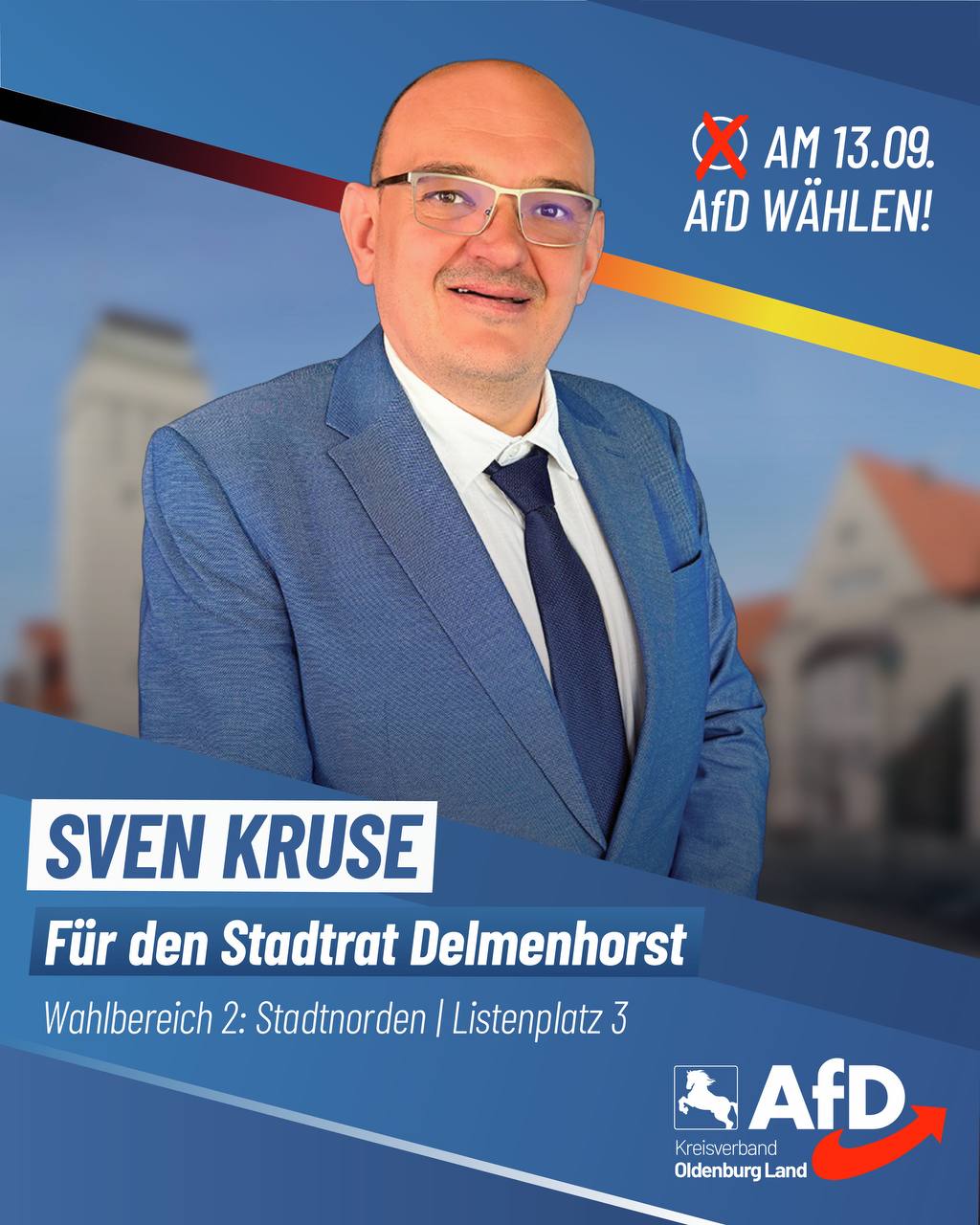 Wahlplakat Sven Kruse — Für den Stadtrat Delmenhorst