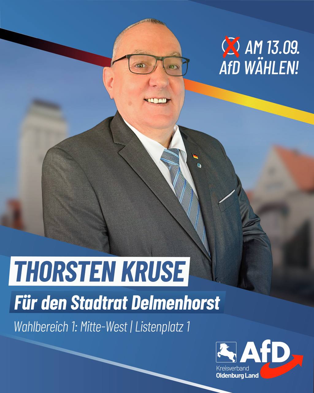 Wahlplakat Torsten Kruse — Für den Stadtrat Delmenhorst